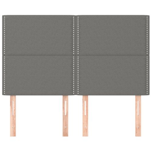 Têtes De Lit 4 PCs Gris Foncé 72x5x78/88 Cm Tissu