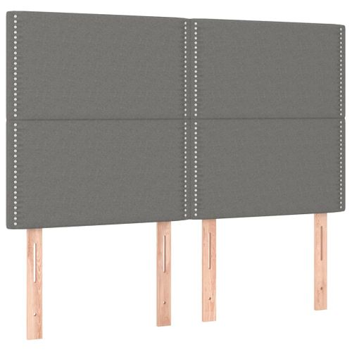 Têtes De Lit 4 PCs Gris Foncé 72x5x78/88 Cm Tissu
