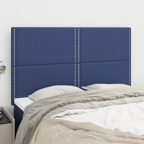 Têtes De Lit 4 PCs Bleu 72x5x78/88 Cm Tissu