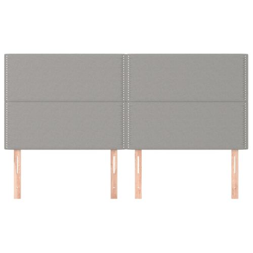 Têtes De Lit 4 PCs Gris Clair 90x5x78/88 Cm Tissu