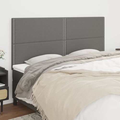 Têtes De Lit 4 PCs Gris Clair 90x5x78/88 Cm Tissu