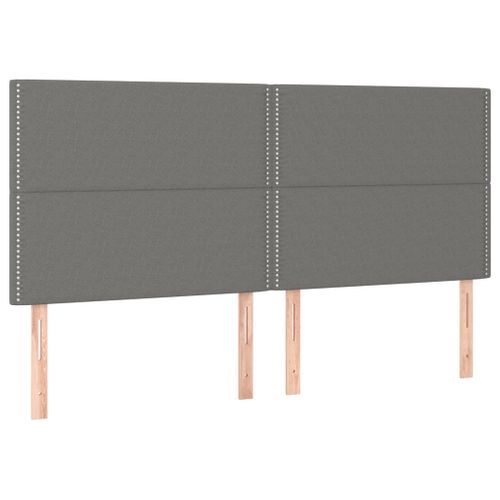 Têtes De Lit 4 PCs Gris Clair 90x5x78/88 Cm Tissu