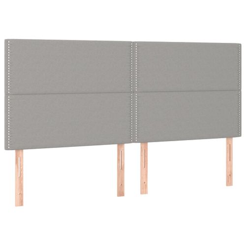 Têtes De Lit 4 PCs Gris Clair 100x5x78/88 Cm Tissu