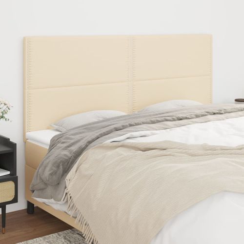 Têtes De Lit 4 PCs Crème 100x5x78/88 Cm Tissu