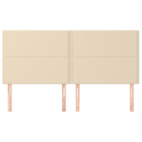 Têtes De Lit 4 PCs Crème 100x5x78/88 Cm Tissu