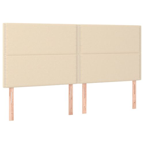 Têtes De Lit 4 PCs Crème 100x5x78/88 Cm Tissu