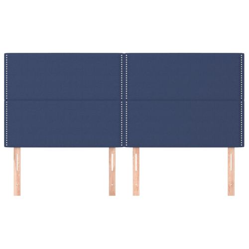 Têtes De Lit 4 PCs Bleu 100x5x78/88 Cm Tissu
