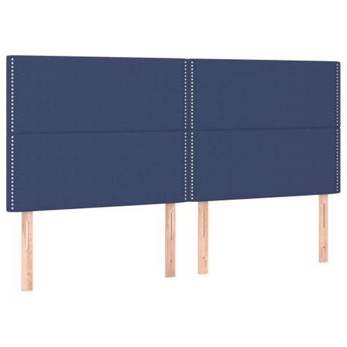 Têtes De Lit 4 PCs Bleu 100x5x78/88 Cm Tissu