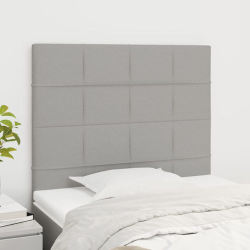 Têtes De Lit 2 PCs Gris Clair 100x5x78/88 Cm Tissu