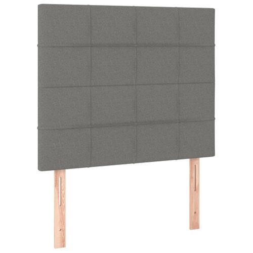 Têtes De Lit 2 PCs Gris Foncé 100x5x78/88 Cm Tissu