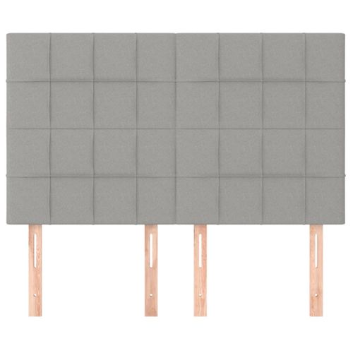 Têtes De Lit 4 PCs Gris Clair 72x5x78/88 Cm Tissu
