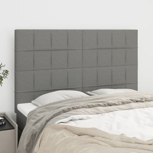 Têtes De Lit 4 PCs Gris Foncé 72x5x78/88 Cm Tissu