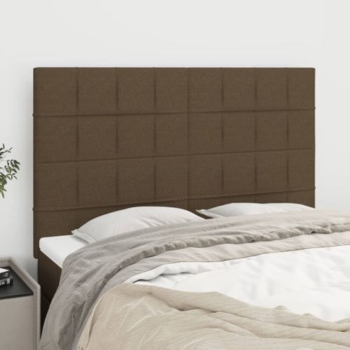 Têtes De Lit 4 PCs Marron Foncé 72x5x78/88 Cm Tissu