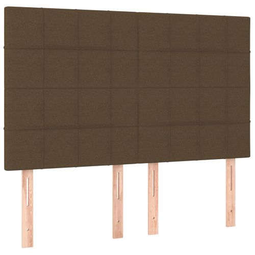 Têtes De Lit 4 PCs Marron Foncé 72x5x78/88 Cm Tissu