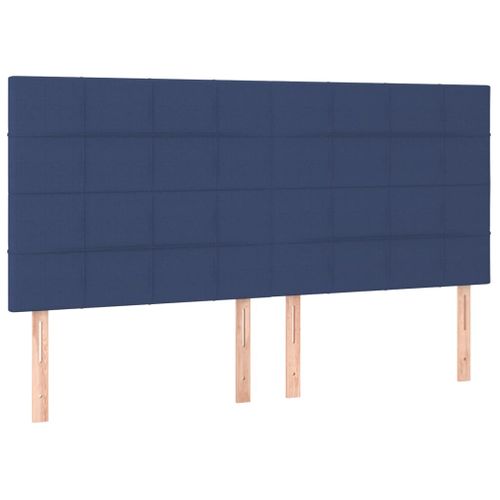 Têtes De Lit 4 PCs Bleu 80x5x78/88 Cm Tissu