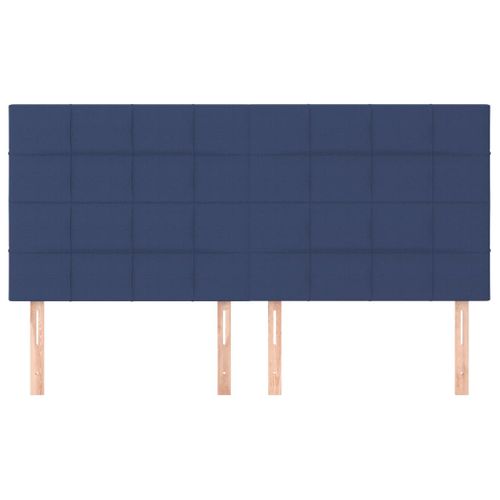 Têtes De Lit 4 PCs Bleu 90x5x78/88 Cm Tissu