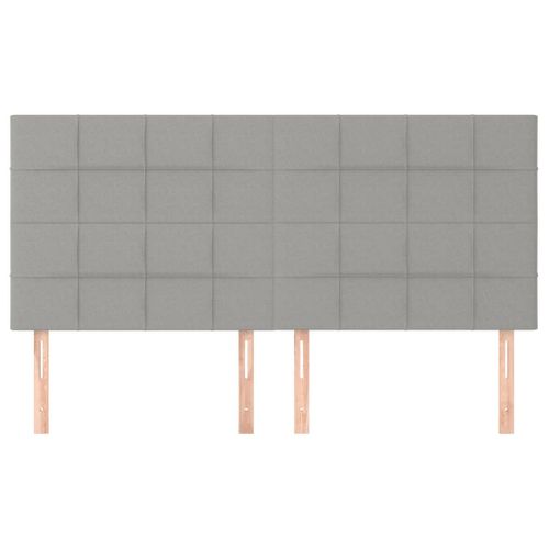 Têtes De Lit 4 PCs Gris Clair 100x5x78/88 Cm Tissu