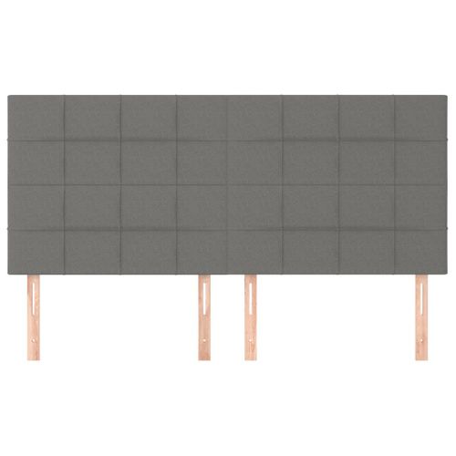 Têtes De Lit 4 PCs Gris Foncé 100x5x78/88 Cm Tissu