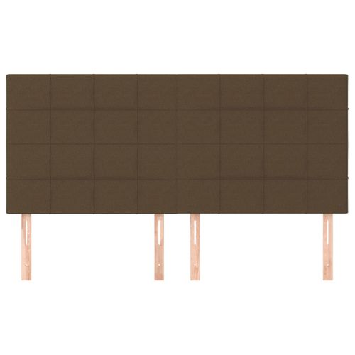 Têtes De Lit 4 PCs Marron Foncé 100x5x78/88 Cm Tissu
