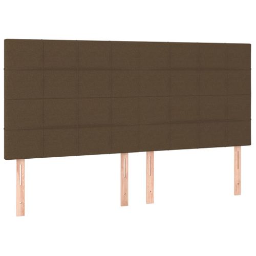 Têtes De Lit 4 PCs Marron Foncé 100x5x78/88 Cm Tissu
