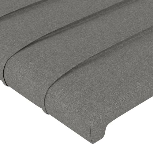 Têtes De Lit 2 PCs Gris Foncé 100x5x78/88 Cm Tissu