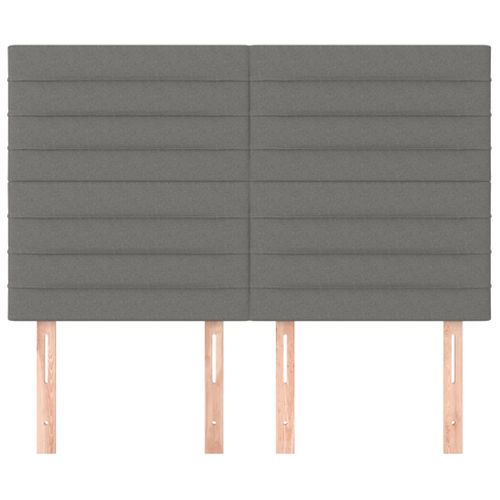 Têtes De Lit 4 PCs Gris Foncé 72x5x78/88 Cm Tissu