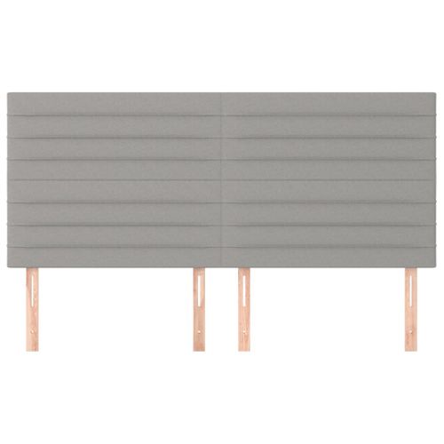 Têtes De Lit 4 PCs Gris Clair 80x5x78/88 Cm Tissu