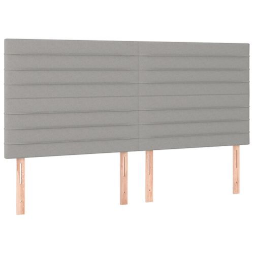 Têtes De Lit 4 PCs Gris Clair 80x5x78/88 Cm Tissu