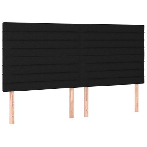 Têtes De Lit 4 PCs Noir 80x5x78/88 Cm Tissu