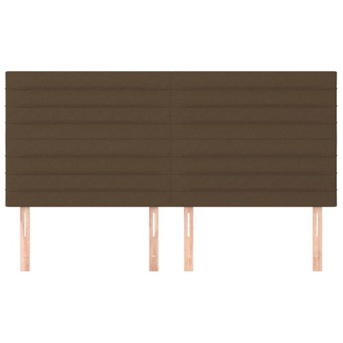 Têtes De Lit 4 PCs Marron Foncé 100x5x78/88 Cm Tissu