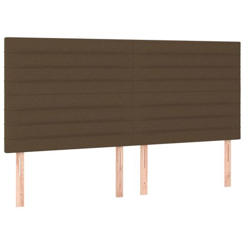 Têtes De Lit 4 PCs Marron Foncé 100x5x78/88 Cm Tissu