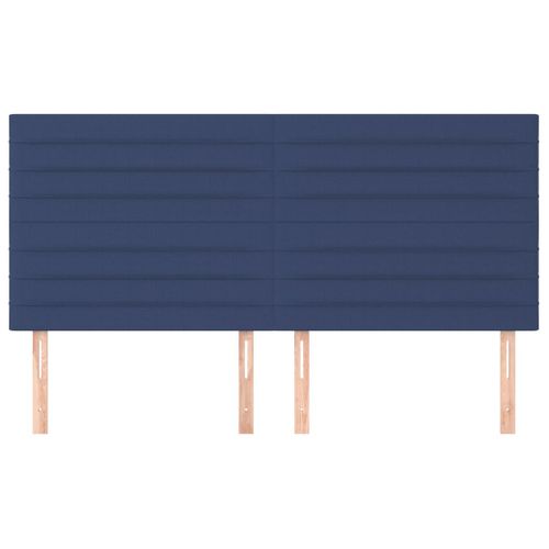 Têtes De Lit 4 PCs Bleu 100x5x78/88 Cm Tissu