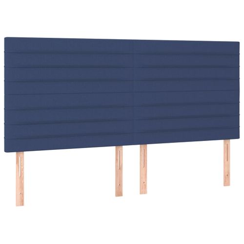 Têtes De Lit 4 PCs Bleu 100x5x78/88 Cm Tissu