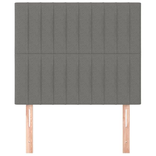 Têtes De Lit 2 PCs Gris Foncé 100x5x78/88 Cm Tissu