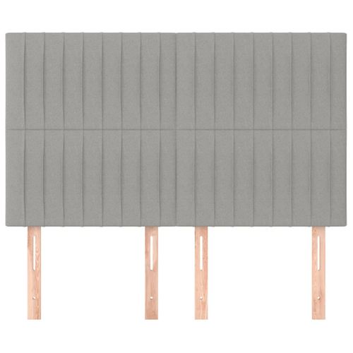 Têtes De Lit 4 PCs Gris Clair 72x5x78/88 Cm Tissu