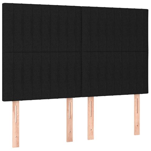 Têtes De Lit 4 PCs Noir 72x5x78/88 Cm Tissu