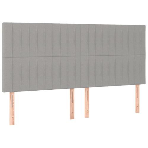 Têtes De Lit 4 PCs Gris Clair 100x5x78/88 Cm Tissu