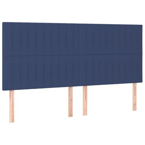 Têtes De Lit 4 PCs Bleu 100x5x78/88 Cm Tissu