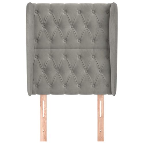 Tête De Lit Avec Oreillers Intégrés, Velours Gris Clair – 93x23x118/128 Cm