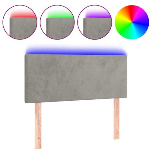 Tête De Lit à LED Gris Clair 90x5x78/88 Cm Velours