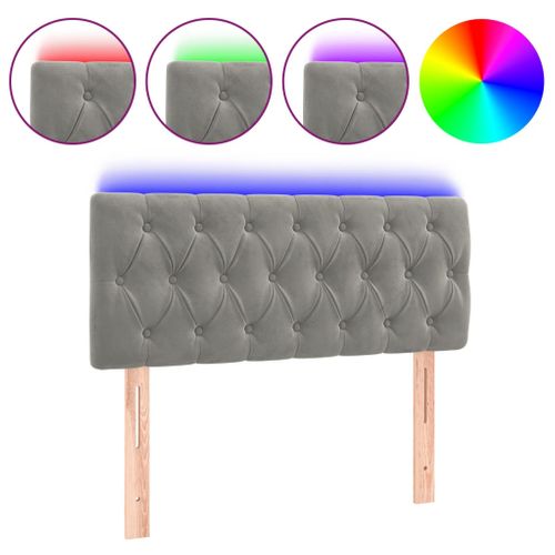Tête De Lit à LED Gris Clair 90x7x78/88 Cm Velours