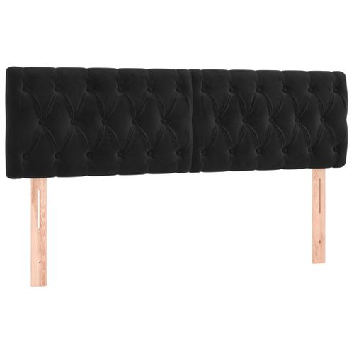 Tête De Lit à LED Noir 160x7x78/88 Cm Velours