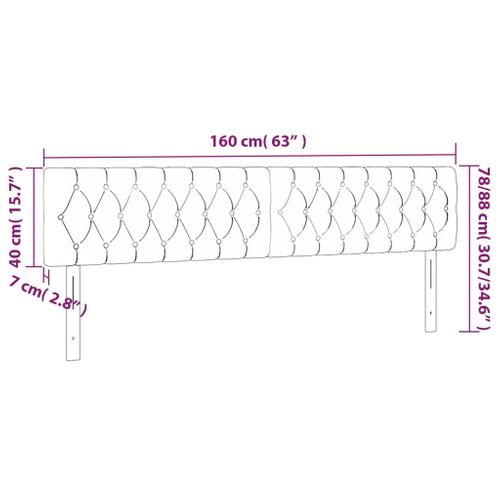 Tête De Lit à LED Noir 160x7x78/88 Cm Velours