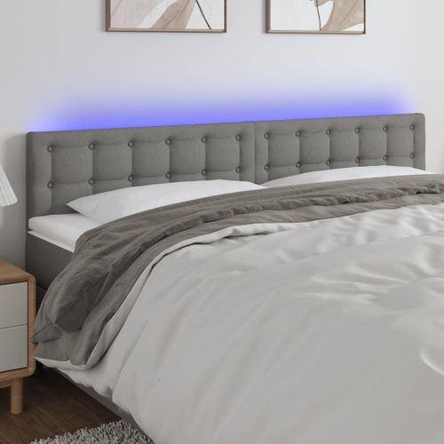 Tête De Lit à LED Gris Foncé 180x5x78/88 Cm Tissu