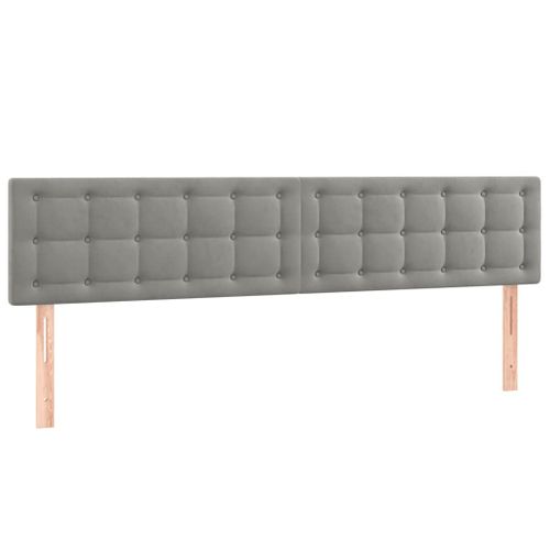 Tête De Lit à LED Gris Clair 180x5x78/88 Cm Velours