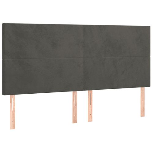 Tête De Lit à LED Gris Foncé 160x5x118/128 Cm Velours