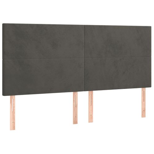 Tête De Lit à LED Gris Foncé 180x5x118/128 Cm Velours