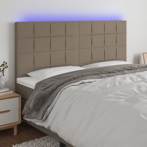 Tête De Lit à LED Taupe 180x5x118/128 Cm Tissu