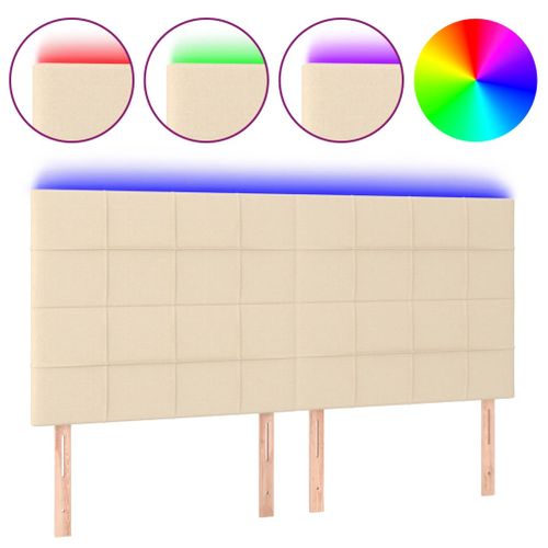 Tête De Lit à LED Crème 180x5x118/128 Cm Tissu