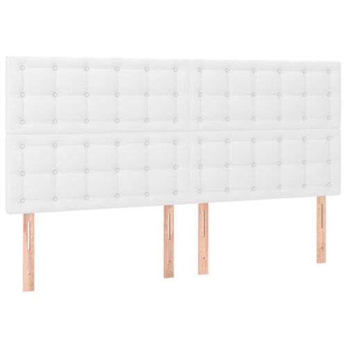 Tête De Lit LED En Simili Blanc 160x5x118/128 Cm, Bande Découpable Par USB